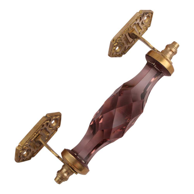 Purple Cut Glass Golden Big Door Handle
