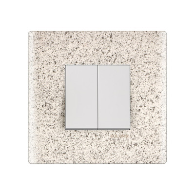 Kolors Kraaft 2 Module Grey Sandstone Stone Finish Finish Modular Switch Cover Plate with inner plate 378402 (GSE)