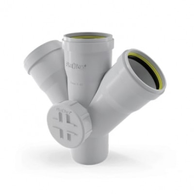Finolex 75 mm Integrated Ring Fit Double Y with Door Mouled SWR Fitting