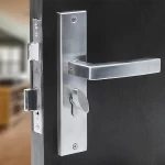 Crust INOX Premium 8inch Cys Plate Mortise Door Lock Handle Set with One Side Key Cylinder Set 3 Brass Computer Keys