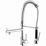 Aquieen Brass Chrome Finish Pull Out Kitchen Sink Mixer with Connecting Hose
