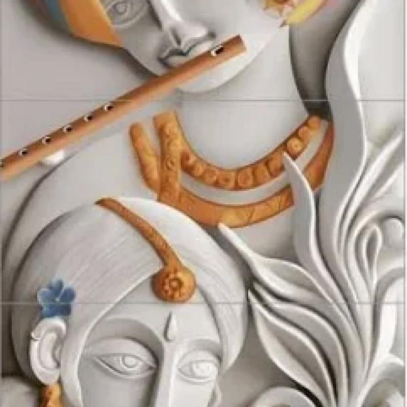 * New * 300x600mm Poster Wall Tile - Radha Krishna KM 1547 (2Feetx5Feet)
